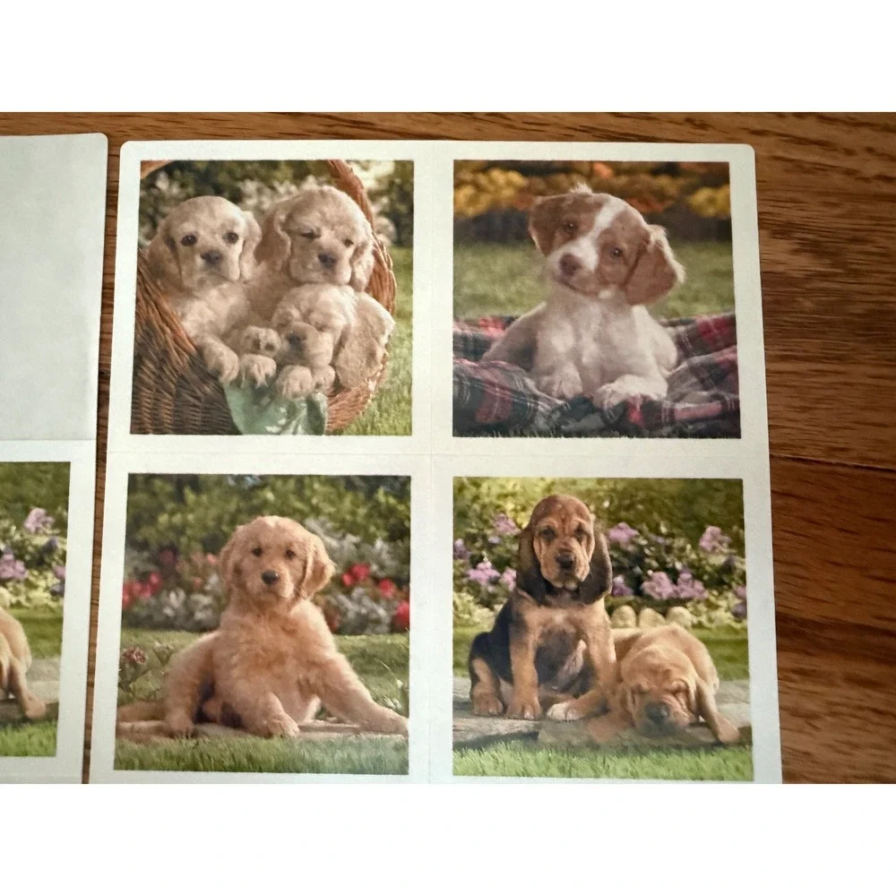 Vintage AGC Inc Puppy Sticker Sheets Photographic Dog Breeds 90s Stationery